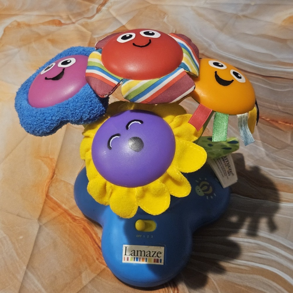 Vintage 2005 Lamaze Soft Chime Garden Light Up SensoryMusical Flower Baby Toy